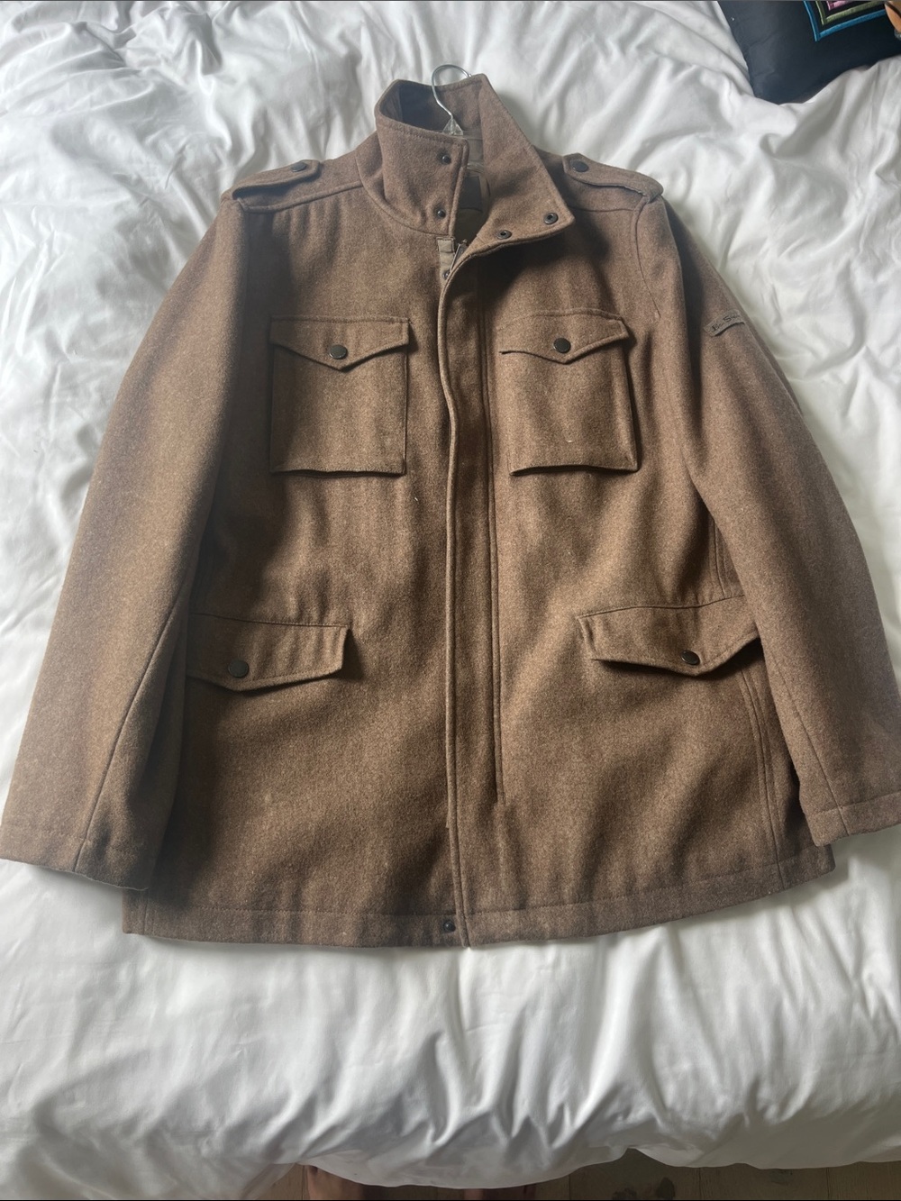Ben Sherman Brown Wool Military Field Jacket